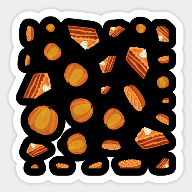 Fall Pumpkin Pie Pattern Sticker by Ken Adams Store